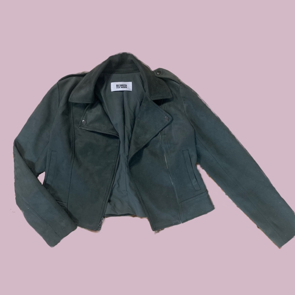 Green suede moto jacket in size S bb Dakota Steve Madden